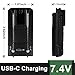 UV-K5 Battery USB-C Charger for Two Way Radio 3500mAh Enlarge Rechargeable Battery Replacement UV-K5(8) UV-K6 Walkie Talkie Accessories 7.4V