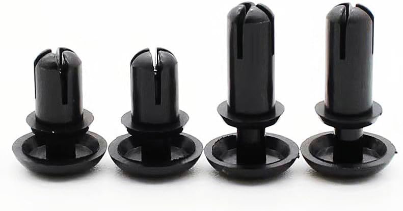 1000pcs R20 2.1mm Black White Nylon Rivet Plastic R Type Expansion Rivet Nut Buckle Clip for PC Version Plastic Buckle (Size: R2024, Color: Black)