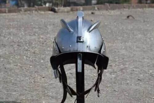 Medieval Knight Landsknecht Sturmhaube Helmet 16 Gauge Steel | Adult Unisex, Costume Party, Wipe Clean Care, 9 Inch Diameter, Celtic Style