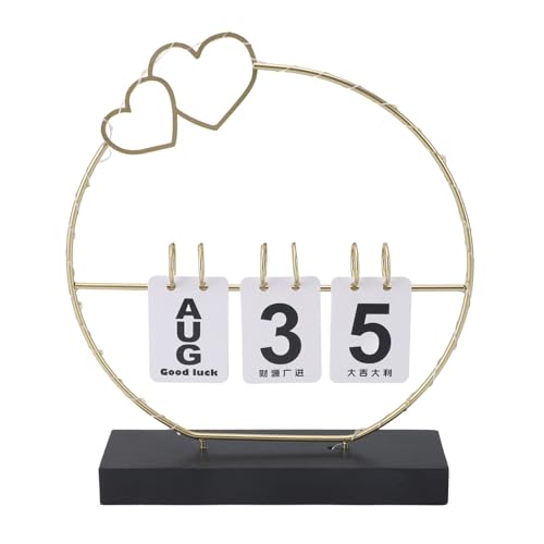Calendario de mesa con luz LED suave y hojas giratorias para organizar tu día a día