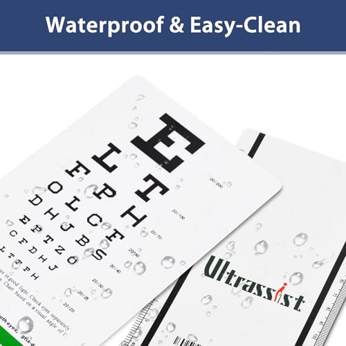 Image of Ultrassist Snellen Eye Chart, Pocket Size Eye Testing Chart 6 Feet 3.9x7.3 inch for Visual Acuity Measuring