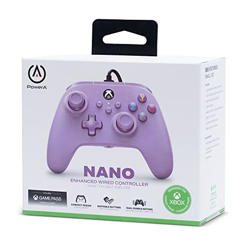 Nano Manette Câblée Améliorée PowerA pour Xbox Series X|S – Lilas