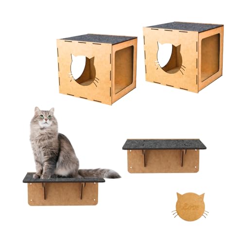 Melhor Playground para Gatos Brinquedo para Gatos Mdf Reforçado Gatificação Parquinho 4 peças com ca