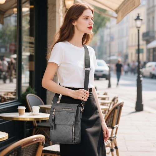 Image of UBAYMAX Leather Crossbody Purses for Women, Trendy Vegan Crossbody Bags Hobo Purses Bag Shoulder With Adjustable Guitar Strap