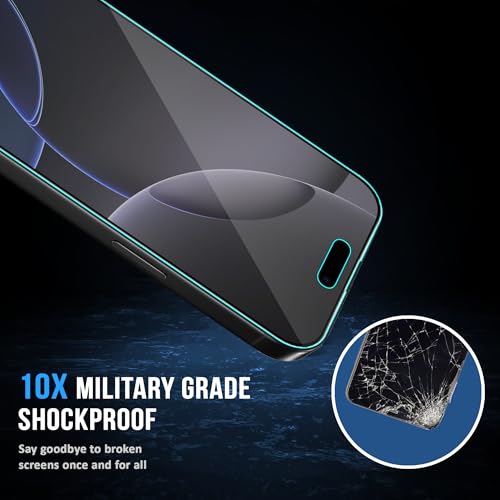 Image of FIRST MART Military-Grade Matte Anti-Glare Tempered Glass for iPhone 16 and iPhone 15 (6.1 Inch) With Installation Kit | Edge to Edge Coverage |Anti Glare, Bubble-Free [2 Pack]