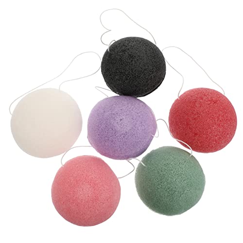 BIUDECO 6 Piezas Esponjas Faciales Exfoliantes Naturales Esponjas Reutilizables para Limpieza Suave y Masaje Material Ecológico para Sensible y Bebés Eliminan Impurezas y Grasa