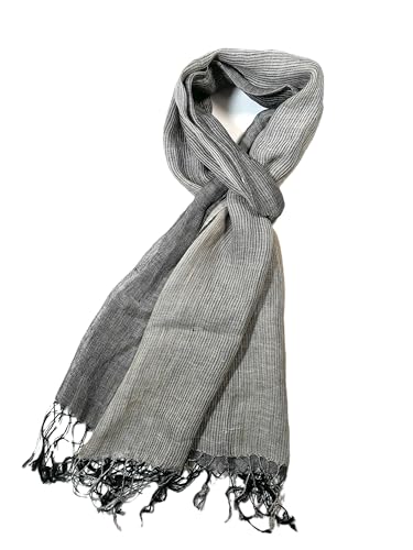 Image of Shanlin Unisex Natural Color 100% Linen Scarves for Men and Women