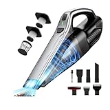 SAKOLD Car Vacuum, Pet Hair Eraser, Cordless Handheld Vacuum with Powerful Suction, Type-C Charge, 2 Suction Modes, 6-in-1 Portable Mini Vacuum for Home, Car, Office Desk, Keyboards