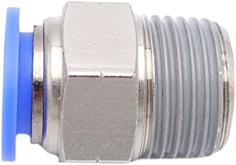 Vista 80 de Empuje para conectar conexión de tubo de 1/8" OD x 1/4" macho NPT rosca, línea de agua recta macho neumática, conectores de empuje rápido