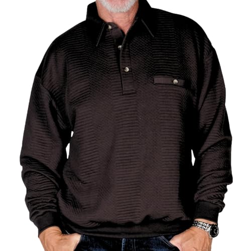 Men's L/S Solid Textured Banded Bottom Shirt3