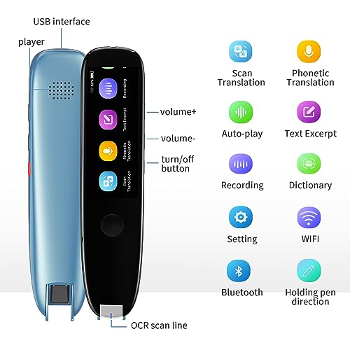 Adelagnes X3 Language Translator Device Real Time Support 112 Languages,Reader Scanner Pen Dictionary Voice Translator Text to Speech OCR/WiFi | Translator Suitable for Meetings Travel Learning - Thumbnail 3