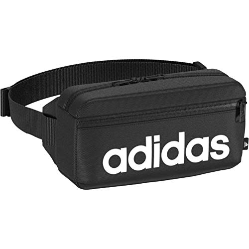 adidas Unisex-Adult LINEAR Bum Bag Sports Pouch, Black/White, 0