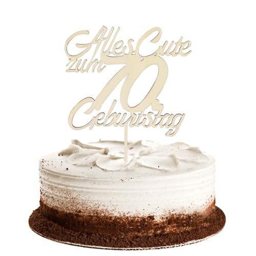 Glitzer-Deko Für 70. Geburtstag - Kuchen-Topper Set Mit Zahlenkerzen & Glitzer-Elementen