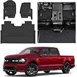 Floor Mats for 2015-2025 2026 Ford F-150/ F150 Lightning SuperCrew Cab (Not Fit Rear Seat with Under-Seat Fold Flat Storage) TPE All Weather Protection 1st & 2 Rows Car Floor Liners Accessories-Black