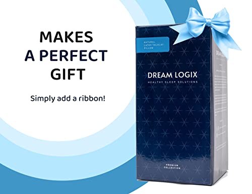 Talalay Contour Natural Latex Pillow Dream Logix – Medium Soft Curved Pillow For Sleeping, Side & Back Sleepers, Natural Cotton Cover, Spine And Cervical Support (Standard Size 24''X16''X4/5’’) #TOP6