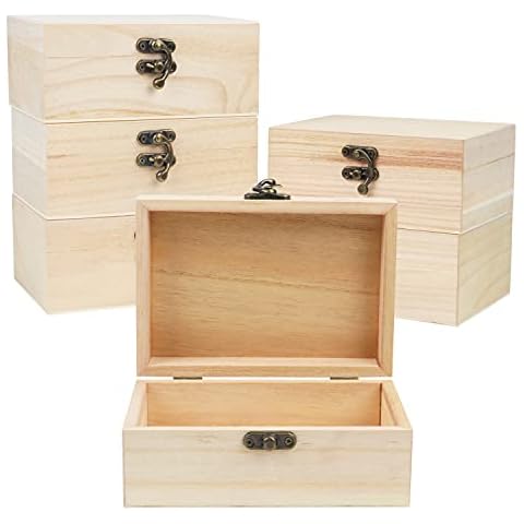 BELLE VOUS 6 Pack Wooden Storage Boxes Cover