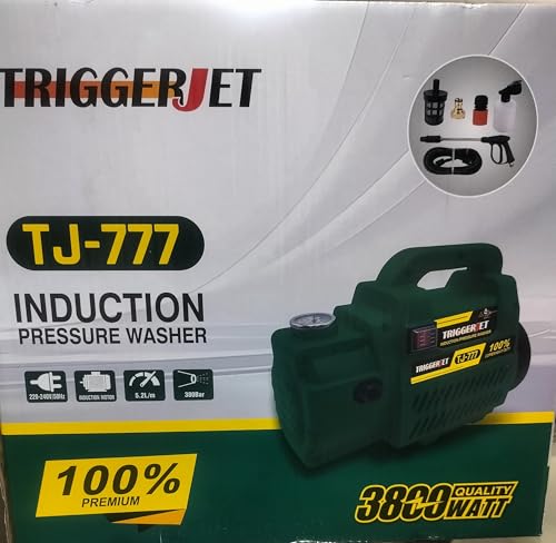 Image of TriggerJet TJ-777 Induction Pressure Washer, 3800W, 380 Bar, 5.2L /min Flow Rate, 220-240V