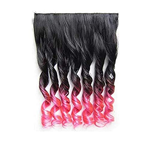 Image of Air Flow Natural Looing Realistic Black Hair Extension Long Hair Silky With Free Wig Comb (Pink Rose)