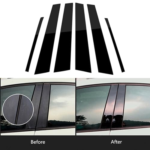 Cubiertas de pilar negro brillante para Honda Accord 2008-2012, efecto cromado exclusivo 6