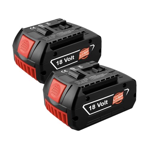 2 pack 5.0Ah battery Replacement for Bosch Professional 18V System GBA BAT609 BAT610G BAT618G BAT619 BAT621 BAT620 Cordless Tool with LED Charge Indicator