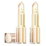 SUJEBKC 2 Pezzi Rossetto che Cambia Colore con la Temperatura,24 Ore Idratazione Duratura,Oro Trasparente Balsamo per labbra,Impermeabile,Rossetto lunga Durata