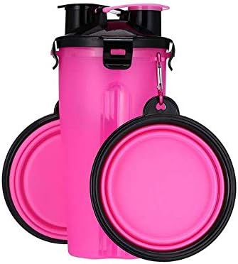 Chris.W 2-in-1 Dog Water Bottle Pet Food Container with 2 Collapsible Dog Bowls for Walking Traveling Hiking Outdoor Activeties,…