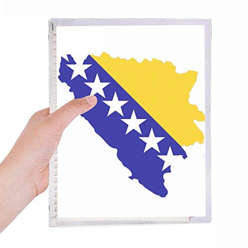 Carnet de notes à spirale rechargeable avec couverture drapeau de la Bosnie-Herzégovine