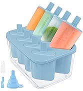 Korlon Popsicles Molds, 8 Cavity Ice Pop Molds for Making Yogurt Juice Smoothies Sticks, Homemade...