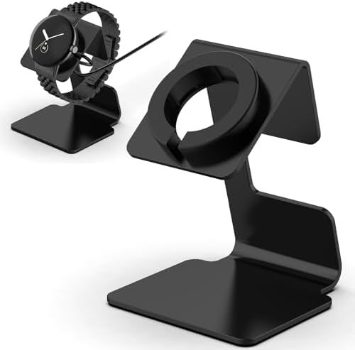 NINKI Charger Stand Holder Dock Compatible for Google Pixel Watch 2 Charging Stand Station Aluminum,Metal Pixel Watch 2 Charging Pixel 2 Watch Charger for Google Pixel 2 Smart Watch Accessories -Black