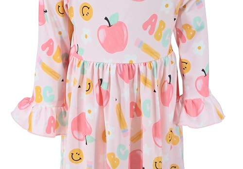 Image of Girls Long Sleeve Ruffled Dresses for Toddlers and Kids