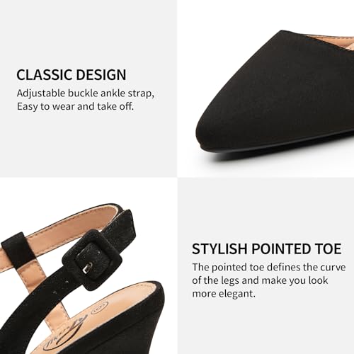 Trary Womens High Heels Pointed Toe Slingback Heels for Women Sexy Stiletto Heels Buckle Ankle Strap Closed Toe Office Party Prom Wedding Dress Pumps Shoes4