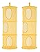 sutinban 2pcs Hängeaufbewahrung Mesh Basket Hängeregal Platzsparend Faltbarer Spielzeug Organizer für Badezimmer, Schlafzimmer, Wohnzimmer Gelb 3 Tier
