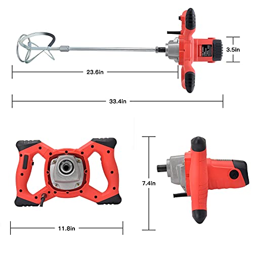 Mlliquea 2100W Electric Handheld Concrete Mixer Drill, Portable Cement Mixer Stirrer With Rod For Mixing Grout Paint Mortar Mud Plaster, 6 Speed Adjustment 110V #TOP5