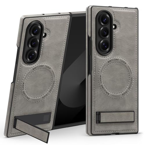 Image of Lunivop for Samsung Galaxy Z Fold 7 Case PU Leather Gray