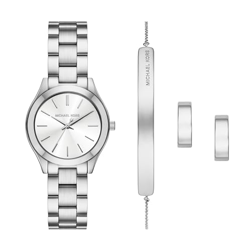 Michael Kors Slim Runway Three-Hand Stainless Steel Women's Watch (MK7563SET)