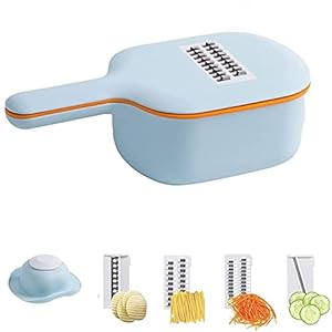 Mandoline Slicer Voor Keuken Professionele Draagbare Groentesnijder Met Handvat En Container Keuken Tool 4 In 1 Cutter…