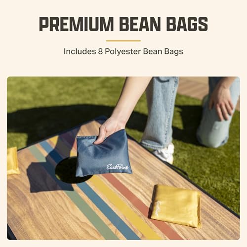 Image of EastPoint 2'x3' Cornhole Board Set - 8 Bean Bags, Engineered Wood, Sunset - Lightweight Portable Design for Yard Games - 12 Oz Bean Bags for Toss Game - Durable MDF Boards for Backyard Games