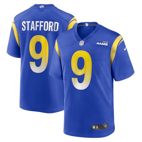 Nike Matthew Stafford #9 Los Angeles Game Day Replica Player Jersey - Youth Boys (8-20) (US Numeric 14 16 Regular Rams - Blue)
