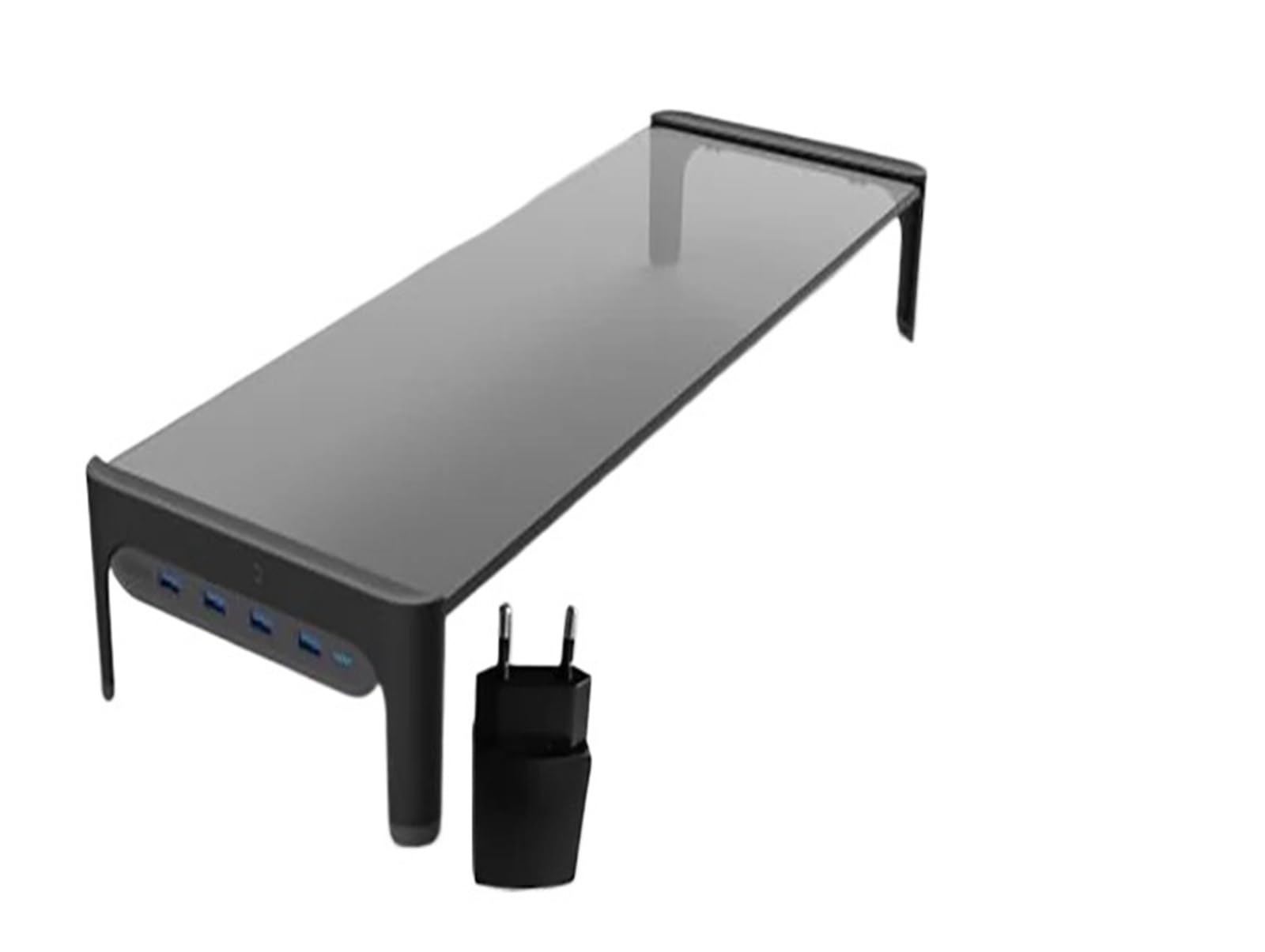 Support moniteur de bureau réhausseur ordinateur portable noir USB3.0 antidérapant