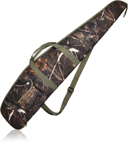 AUMTISC Soft Rifle Case, Shotgun Carrying Bag, Gun Cases for Scoped Rifles with Adjustable Shoulder Sling and Pocket, Brown 48