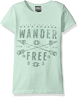 Fifth Sun Big Girls' Travel Inspired Graphic T-Shirt, Mint Patterned, X-Large/14-16