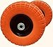 AFT PRO USA - 2-Pack 10' Flat Free Tires Air less Tires Wheels By AFT PRO USA with 5/8' Center - Solid Tire Wheel for Dolly Hand Truck Cart/All Purpose Utility Tire on Wheel (Orange)