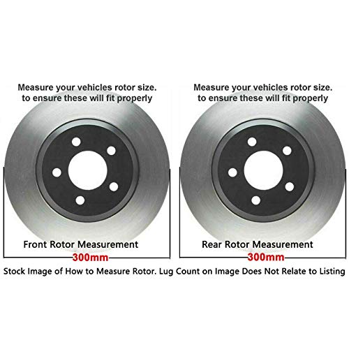 Image of Detroit Axle - Brake Kit for 2007 BMW 328i Wagon 328xi Drilled & Slotted Brake Rotors and Ceramic Brakes Pads Replacement: 11.81 inch inch Front and Rear Rotors