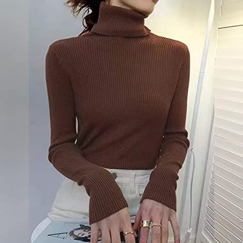 suéteres de gola alta das mulheres | Camisolas de manga comprida feminina gola alta - Suéter suéter