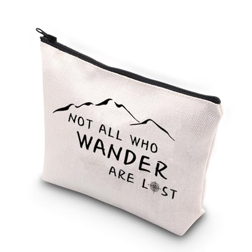 VAMSII Adventure Makeup Bag not All who Wander are Lost Traveler Cosmetic Bag Adventure Lover Gift Travel Gifts Wanderlust gifts (ARE LOST)