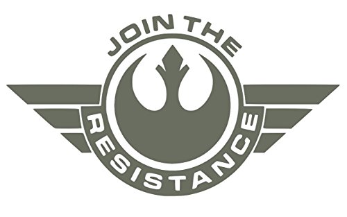 Gry Join The Resistance Decal Vinyl Sticker Graphics|UR Impressions|for Cars Trucks SUV Vans Walls Windows Laptop|GRAY|7.5 X 4.25 Inch|URI549