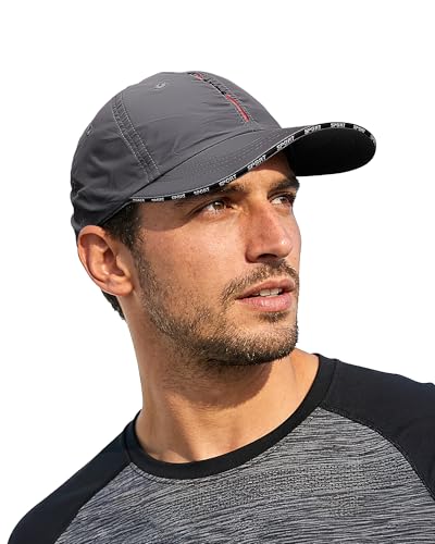 Croogo Unstructured Sports Hat Quick Dry Baseball Cap Breathable Outdoor Golf UV Protection Sun Hats Unisex,Dark Gray-CP13