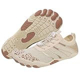 ERTUPE Hike Barefoot Shoes for Women Men Wide Toe Box Water Shoes Non Slip Breathable Lightweight Sneakers for Hiking Walking Running Swimming Beach Pool Yoga Footwear Beige