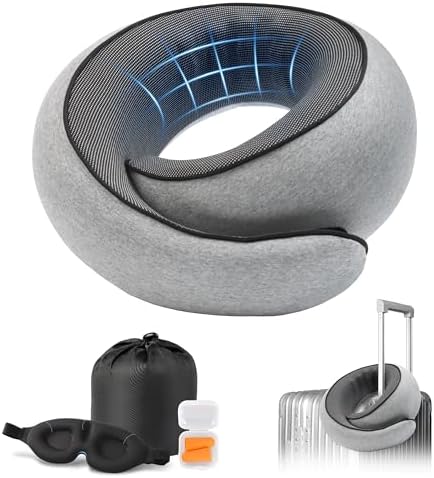 Advanced Memory Foam Neck Travel Pillow, Neck Pillow Airplane wit...
