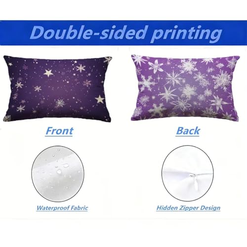 2 Housses de coussin de jardin 70x90 cm imperméables violettes - 3
